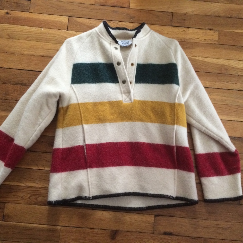 Vintage Woolrich Hudson bay blanket wool pullover